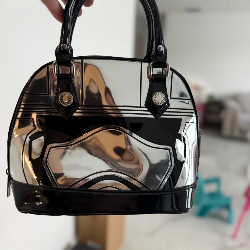 Loungefly Black and Silver Satchel